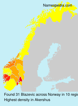 Surname Blazevic in Norway Surname Blazevic in Norway