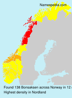 Surname Bonsaksen in Norway Surname Bonsaksen in Norway