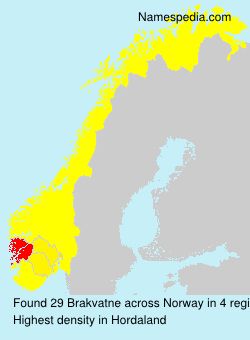 Surname Brakvatne in Norway