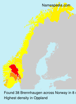 Surname Brennhaugen in Norway