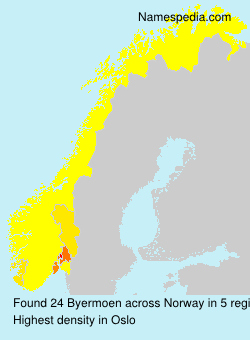 Surname Byermoen in Norway