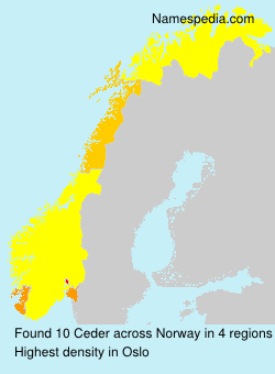 Surname Ceder in Norway Surname Ceder in Norway