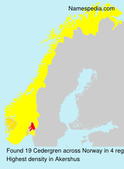 Surname Cedergren in Norway Surname Cedergren in Norway