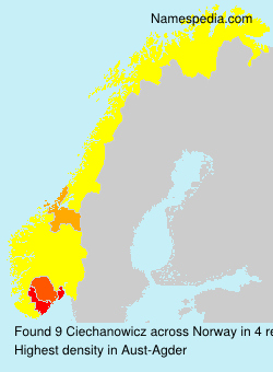 Surname Ciechanowicz in Norway Surname Ciechanowicz in Norway