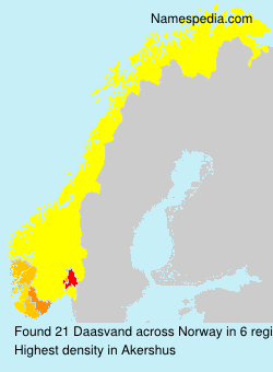 Surname Daasvand in Norway Surname Daasvand in Norway