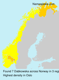 Surname Dabkowska in Norway Surname Dabkowska in Norway