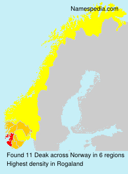 Surname Deak in Norway Surname Deak in Norway