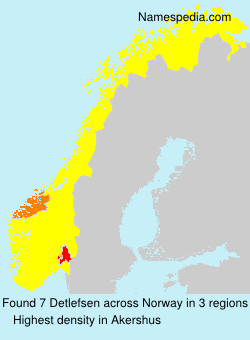 Surname Detlefsen in Norway