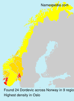 Surname Dordevic in Norway Surname Dordevic in Norway