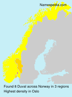 Surname Duval in Norway Surname Duval in Norway