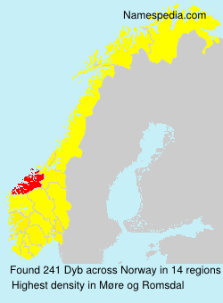 Surname Dyb in Norway