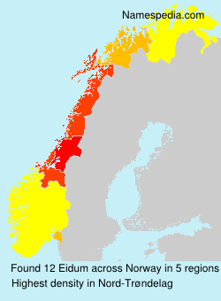 Surname Eidum in Norway Surname Eidum in Norway