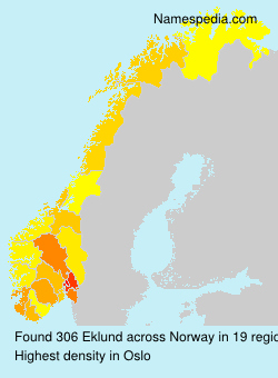 Surname Eklund in Norway Surname Eklund in Norway