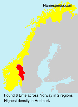 Surname Ente in Norway Surname Ente in Norway