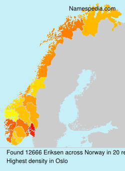 Surname Eriksen in Norway Surname Eriksen in Norway