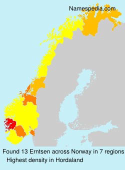 Surname Erntsen in Norway