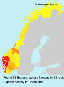 Surname Espeset in Norway Surname Espeset in Norway