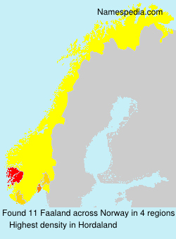 Surname Faaland in Norway