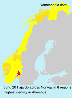 Surname Fajardo in Norway Surname Fajardo in Norway