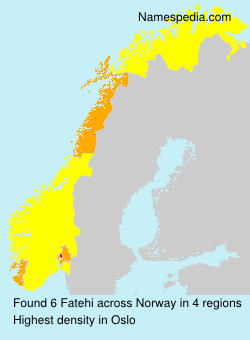 Surname Fatehi in Norway Surname Fatehi in Norway