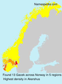 Surname Gacek in Norway Surname Gacek in Norway