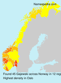 Surname Gajewski in Norway Surname Gajewski in Norway