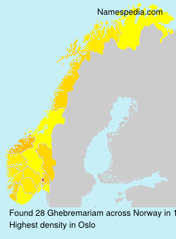 Surname Ghebremariam in Norway Surname Ghebremariam in Norway