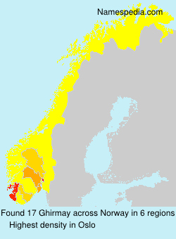 Surname Ghirmay in Norway Surname Ghirmay in Norway