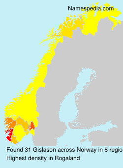 Surname Gislason in Norway Surname Gislason in Norway