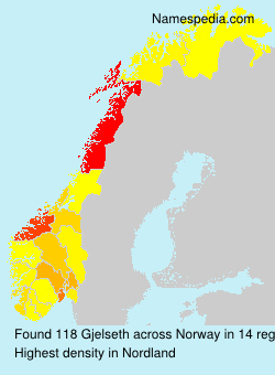 Surname Gjelseth in Norway