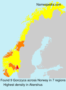 Surname Gorczyca in Norway Surname Gorczyca in Norway
