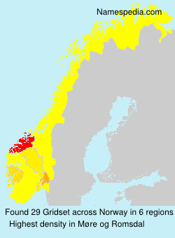 Surname Gridset in Norway Surname Gridset in Norway