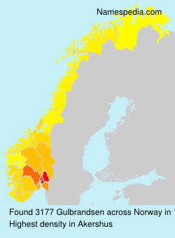 Surname Gulbrandsen in Norway Surname Gulbrandsen in Norway