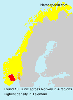 Surname Gunic in Norway Surname Gunic in Norway