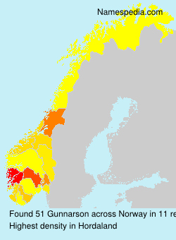 Surname Gunnarson in Norway Surname Gunnarson in Norway