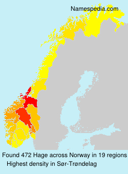 Surname Hage in Norway Surname Hage in Norway