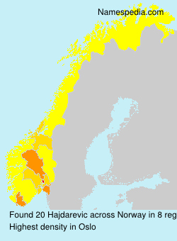Surname Hajdarevic in Norway Surname Hajdarevic in Norway