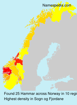 Surname Hammar in Norway Surname Hammar in Norway