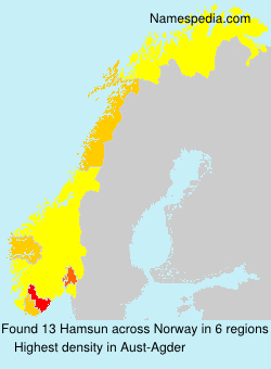Surname Hamsun in Norway Surname Hamsun in Norway