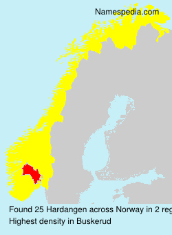 Surname Hardangen in Norway
