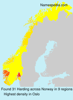 Surname Harding in Norway Surname Harding in Norway