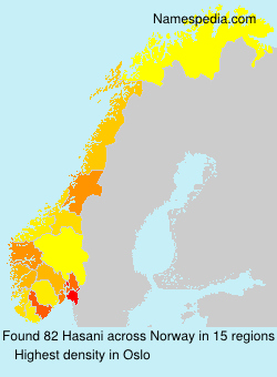 Surname Hasani in Norway Surname Hasani in Norway