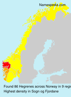 Surname Hegrenes in Norway