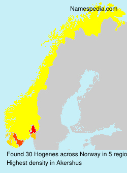Surname Hogenes in Norway Surname Hogenes in Norway