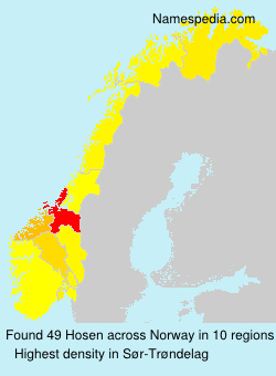 Surname Hosen in Norway Surname Hosen in Norway