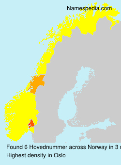 Surname Hovednummer in Norway Surname Hovednummer in Norway