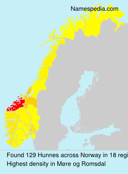 Surname Hunnes in Norway Surname Hunnes in Norway