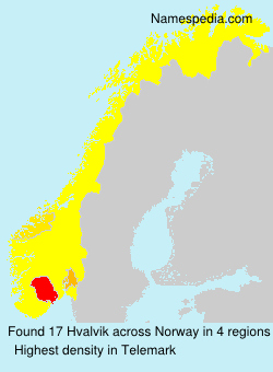 Surname Hvalvik in Norway