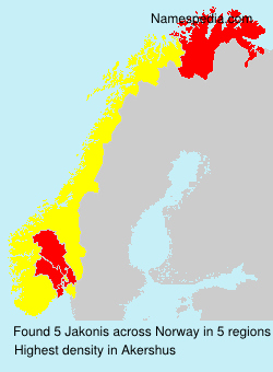 Surname Jakonis in Norway Surname Jakonis in Norway