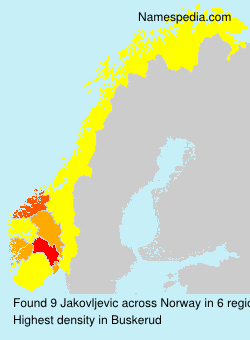 Surname Jakovljevic in Norway Surname Jakovljevic in Norway